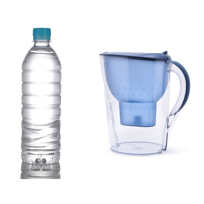Bottle of water and water filter