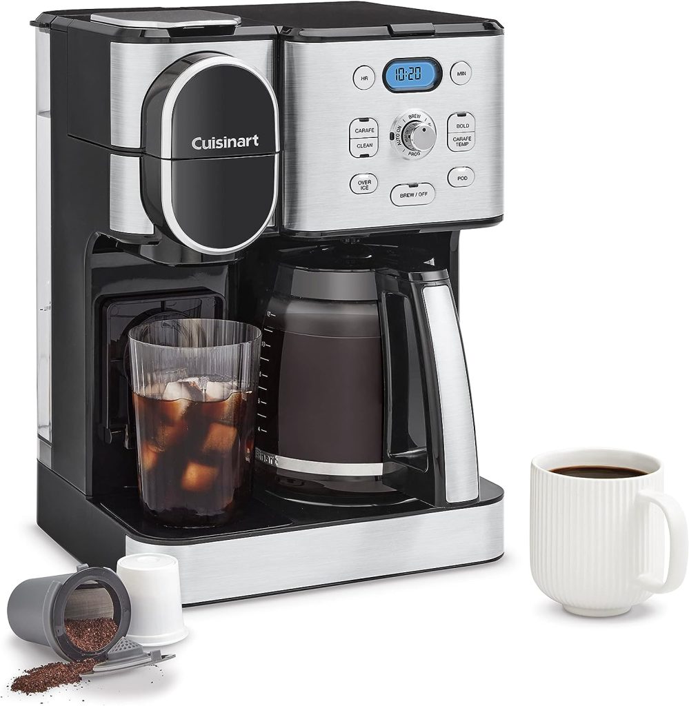 Cuisinart Coffee Maker, 12-Cup Glass Carafe, Automatic Hot  Iced Coffee Maker, Single Server Brewer, Stainless Steel, SS-16