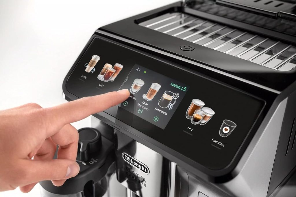 DeLonghi ECAM45055S Eletta Explore Fully Automatic Coffee Machine with LatteCrema Sytem,Touch Screen, Hot and Cold Foam Technology, large