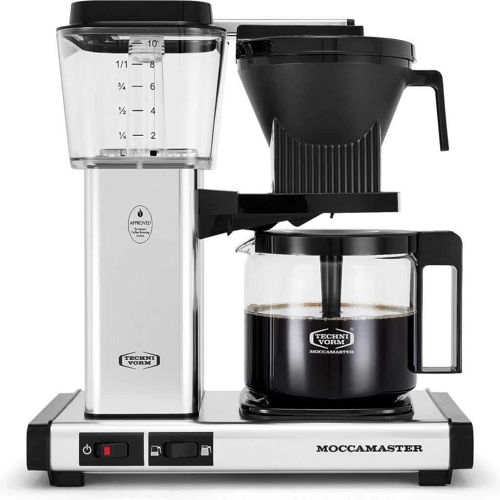 Technivorm Moccamaster 53941 KBGV Select 10-Cup Coffee Maker, Polished Silver, 40 ounce, 1.25l